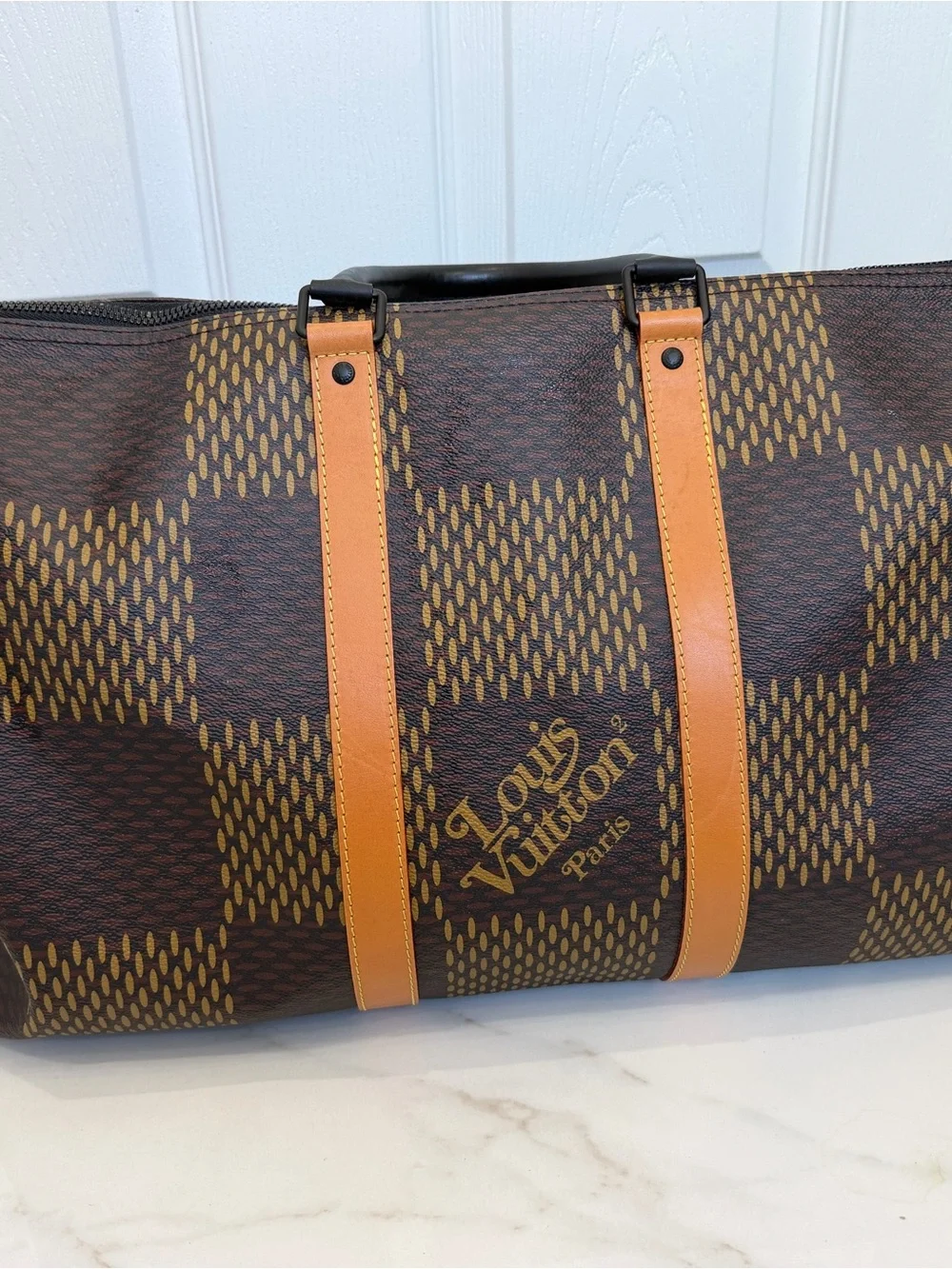 Louis Vuitton Keepall Bandouliere 50 Nigo Brown Damier Ebene Weekend Travel Bag